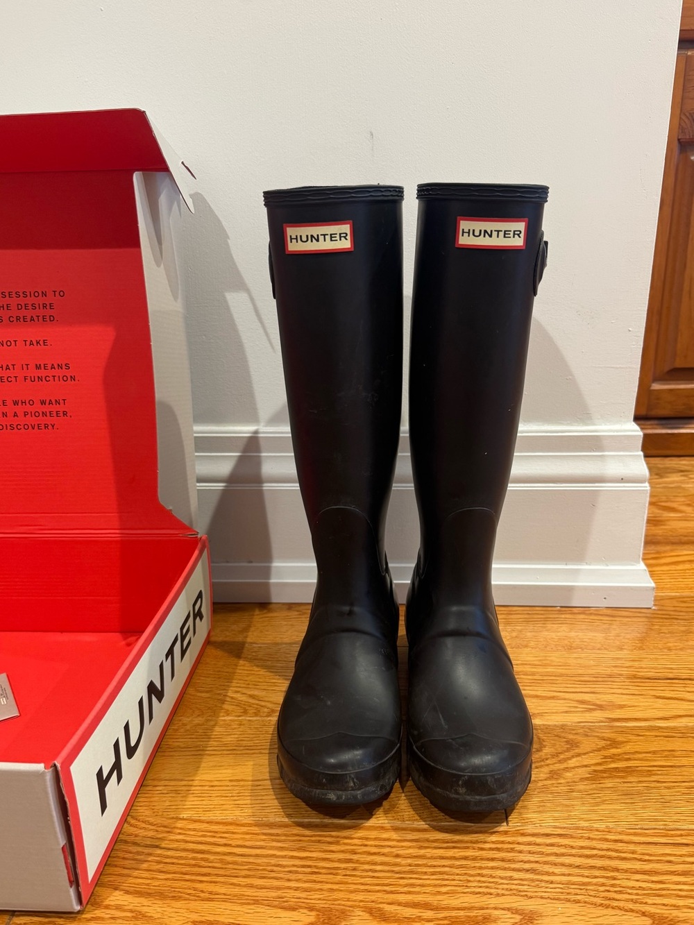 HUNTER Black Tall Rain Boots Woman EU 38